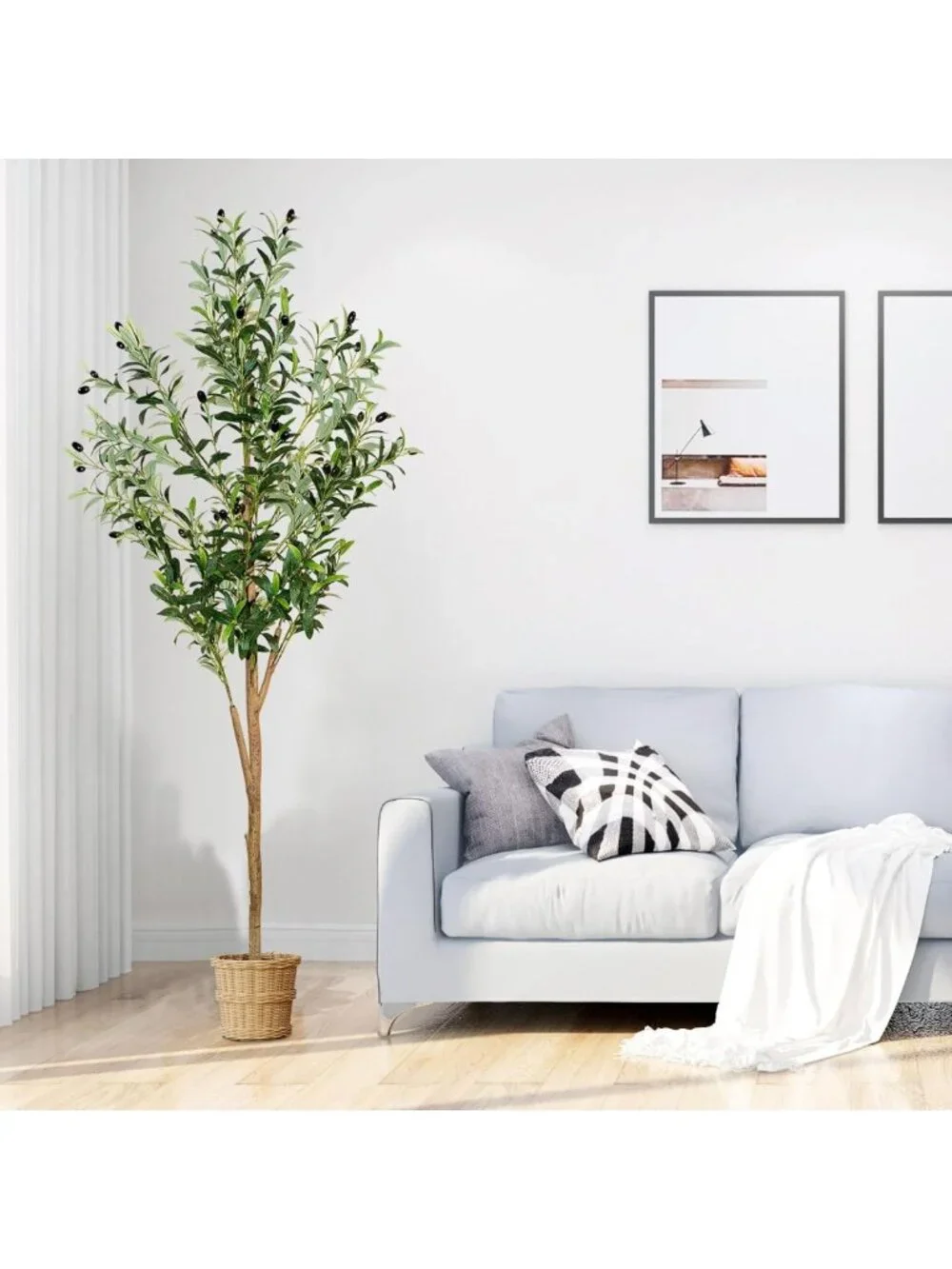 6ft Faux Olive Tree - Realistic Artificial Silk Plant for Home & Office Decor